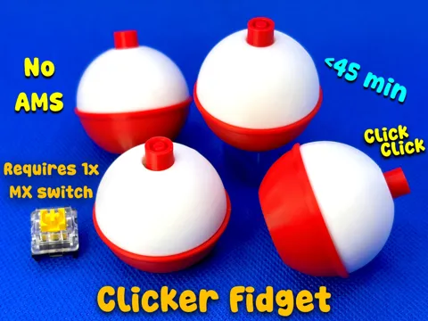 Objeto manipulable: Fishing Bobber Clicker Fidget Toy (~45 mins) — referencia de MakerWorld
