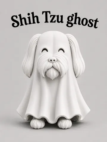 Figura decorativa: Shih Tzu ghost figure — vista de referencia 2