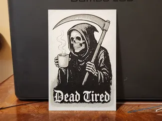 Grim Reaper with coffee Hueforge