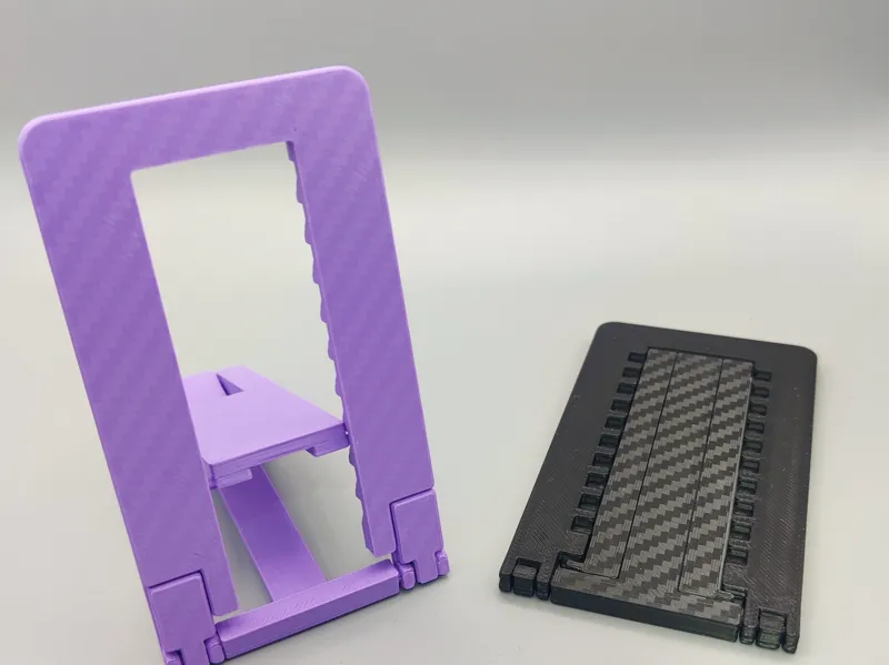 Cell phone holder, flat foldable for on the go