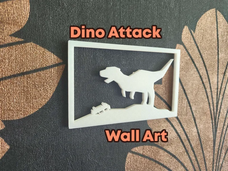 Low Poly Dino Attack Wall Art