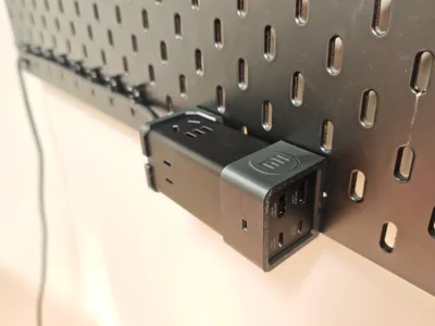 Xiaomi 67W GaN Charger Socket wall mount for IKEA Skadis pegboard, both standard and Pro versions are adapted
