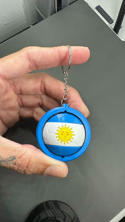 Argentina Multicolored Spinning Keychain