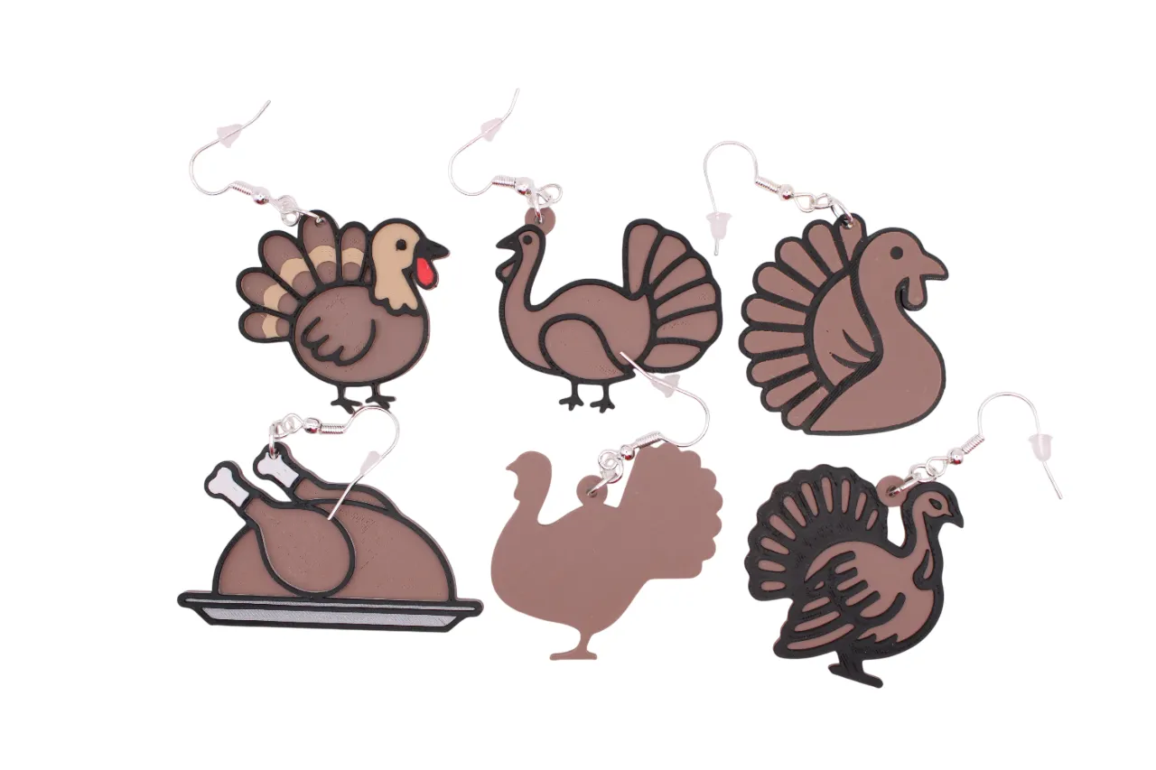 Thanksgiving earrings pt 3 - turkeys view 2