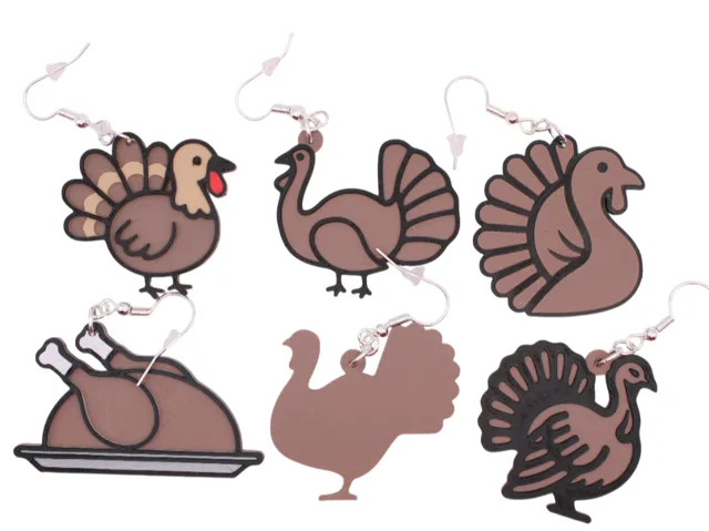 Thanksgiving earrings pt 3 - turkeys