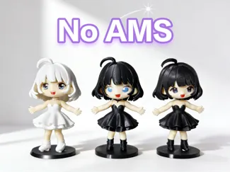 礼服少女 Q版粘土人手办 拆件免上色 虚拟偶像 星瞳