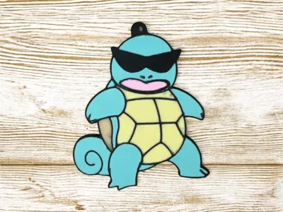 Squirtle keychain with sunglasses