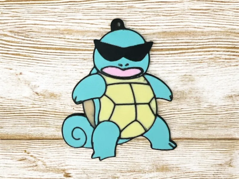 Squirtle keychain with sunglasses