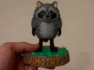 Timothy Racoon Figure on Podest