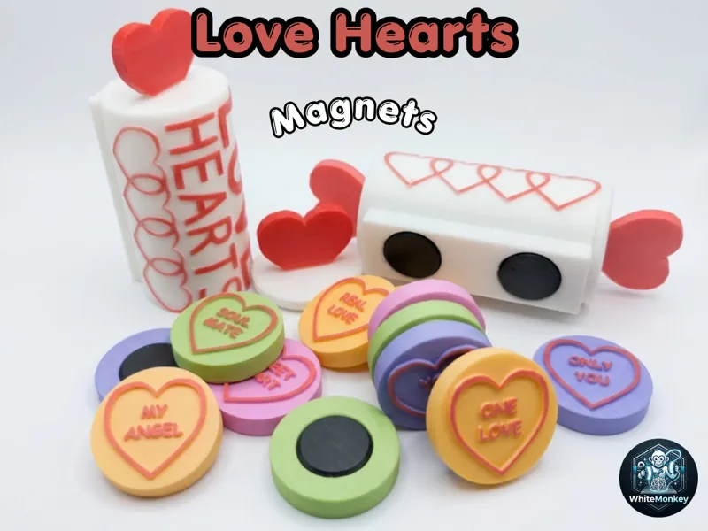 Love Heart Candy Magnet + Container