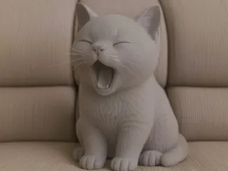 Yawning sleepy kitty