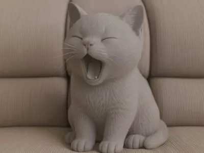Yawning sleepy kitty