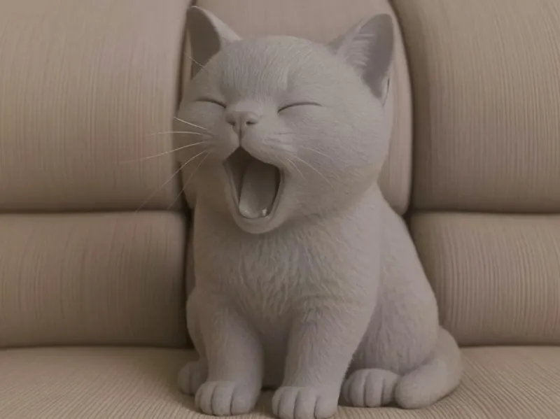 Yawning sleepy kitty