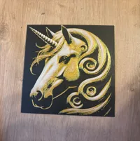 Tableau HueForge licorne dorée — photo 3