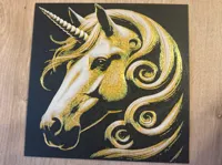 Tableau HueForge licorne dorée — photo 2
