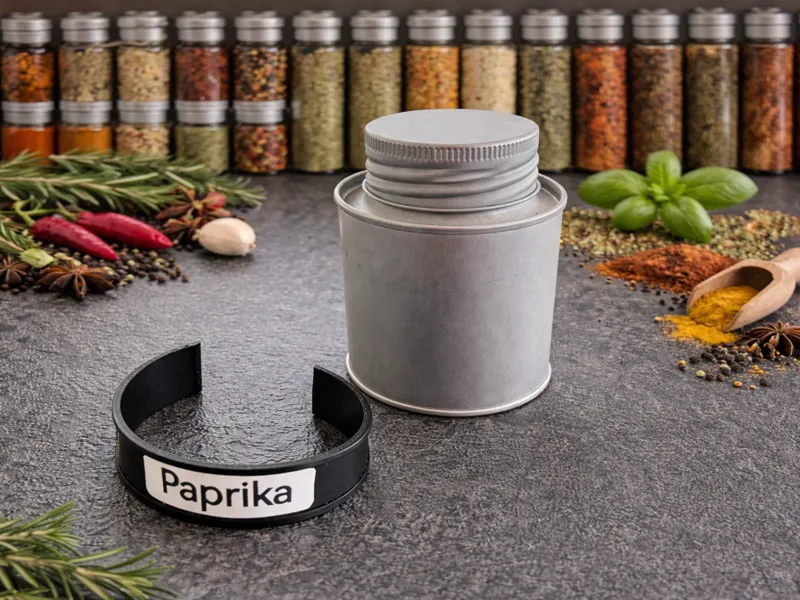 Gewürzdosen Beschriftung