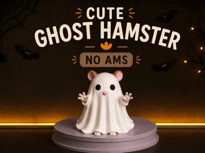 Cute Ghost Hamster – No AMS Halloween Ghost Mouse