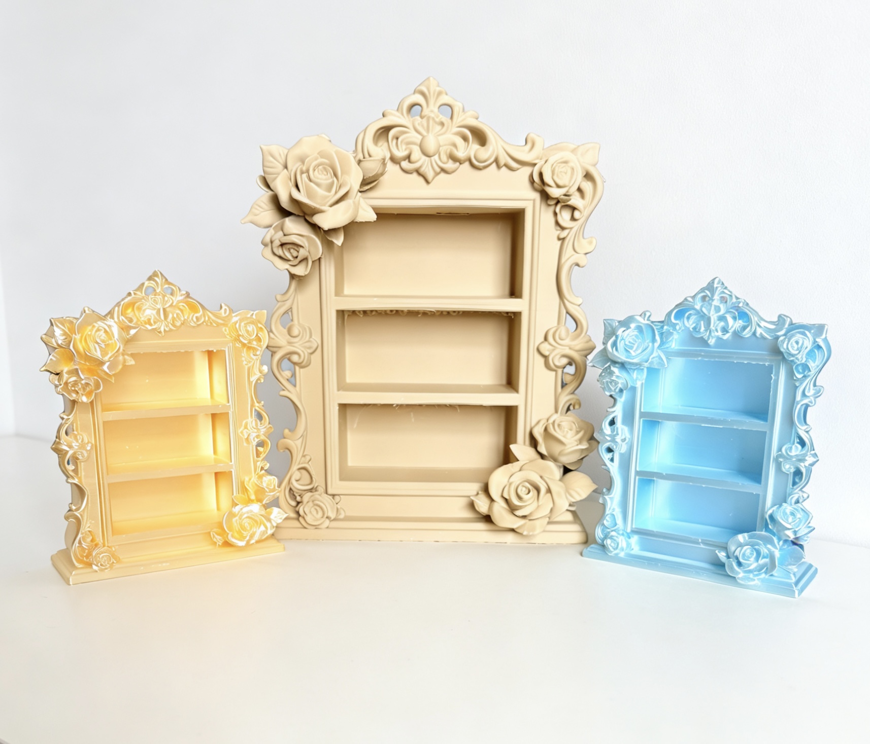 Miniatura 2 do modelo 3D 【支撑难拆】欧式花架 柜子 bjd家具 道具 收纳柜 展示柜 微缩模型柜子