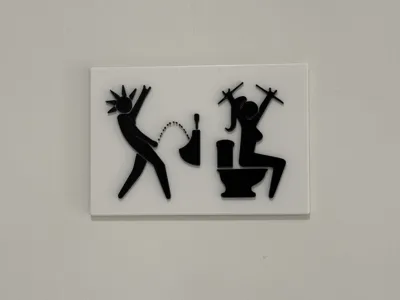 Metalhead bathroom sign
