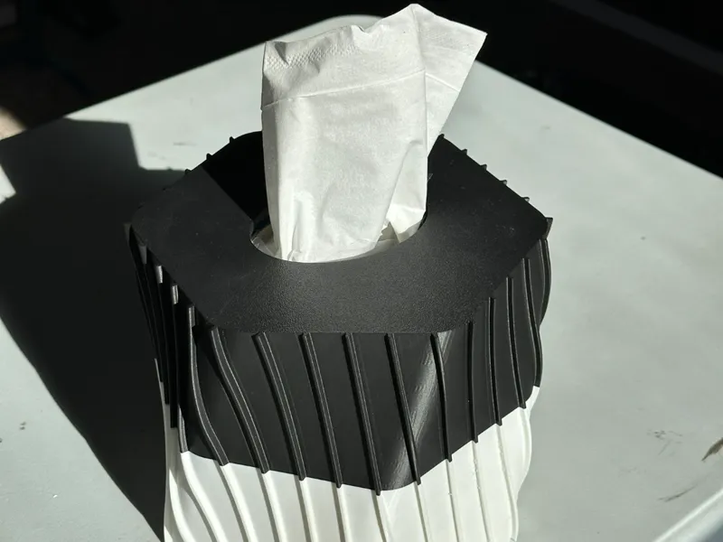 Tissue Box Cover - Twisted Ribbed Hexagon