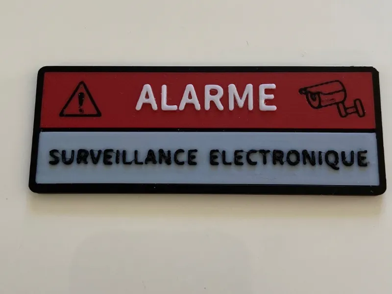 plaquette signalétique ALARME