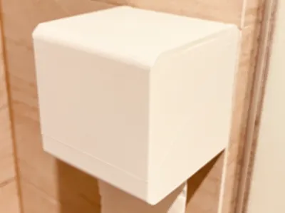 Toilet paper holder with scent stick slot, 3M adhesive mount