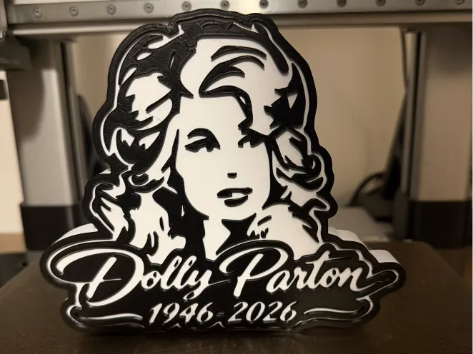 Modelo para impresión 3D: Dolly Parton Memorial Piece - RIP Dolly. Referencia del modelo original.