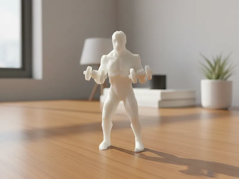 Mini Bodybuilder con Manubri – Statua Fitness