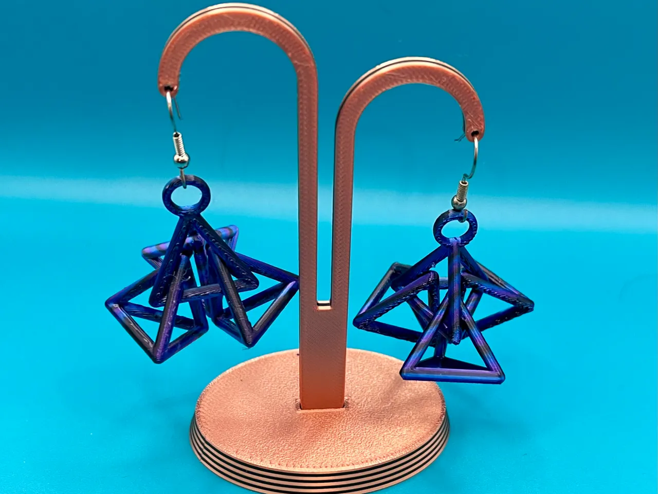 4 tetrahedra chandelier earrings view 2