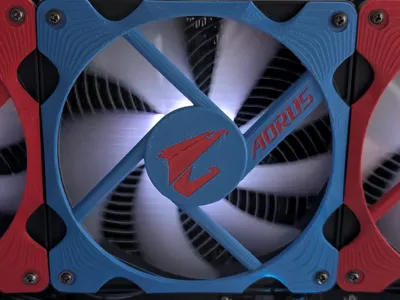 140mm Fan-Cover with Aorus Logo - Colored