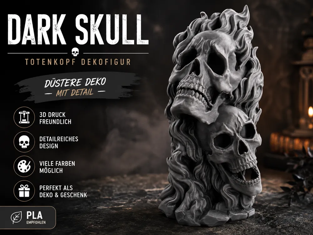 Adorno temático: Dark Skull – Totenkopf Dekofigur. Referencia del modelo original.