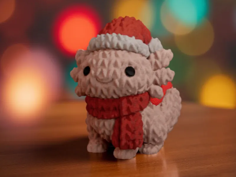Knitted Christmas Axolotl 
