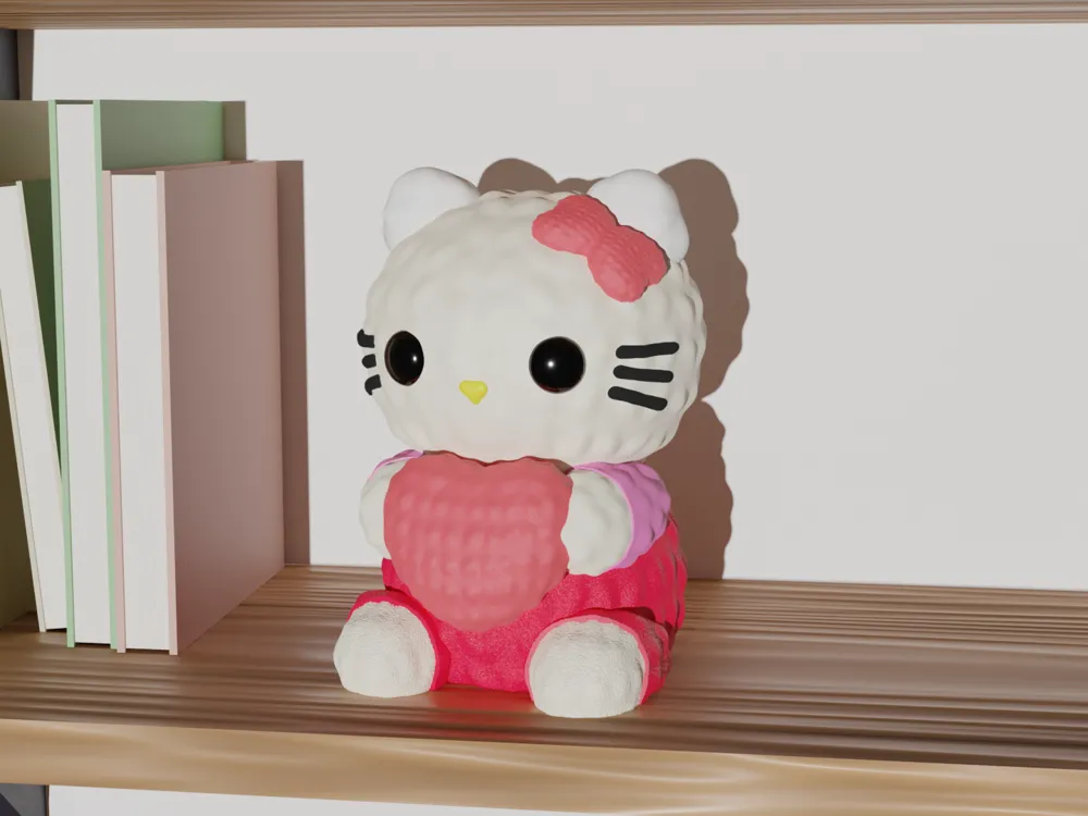 Cute Knitted Hello Kitty - Free 3D Print Model - MakerWorld