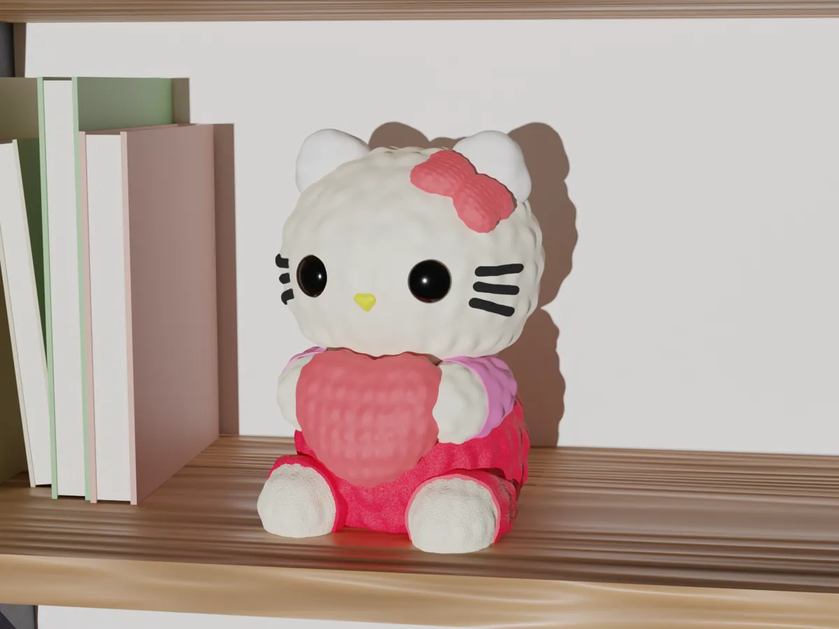 Cute Knitted Hello Kitty - Free 3D Print Model - MakerWorld
