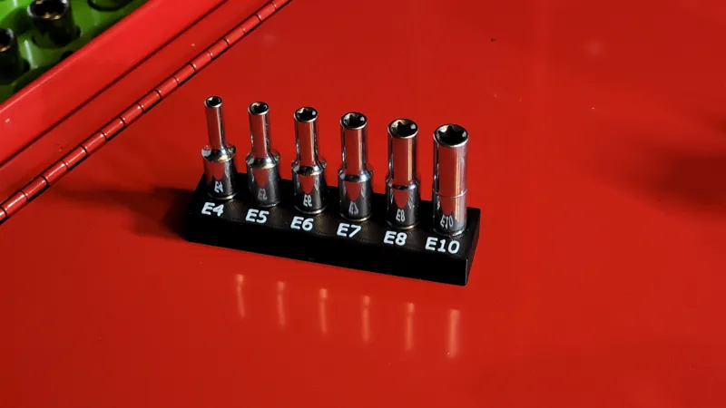 6pc 1/4 Pittsburgh E-Socket Organizer