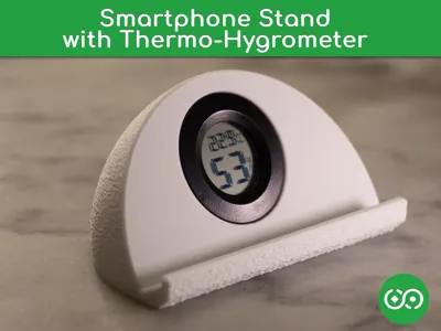 Smartphone Stand with Integrated Thermo-Hygrometer