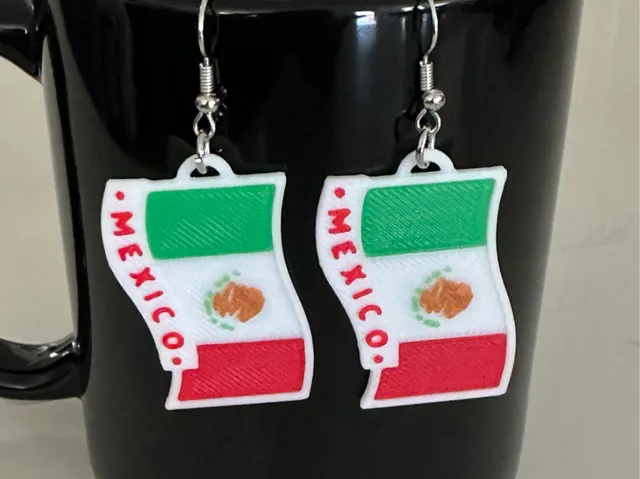 Mexico Flag Earrings