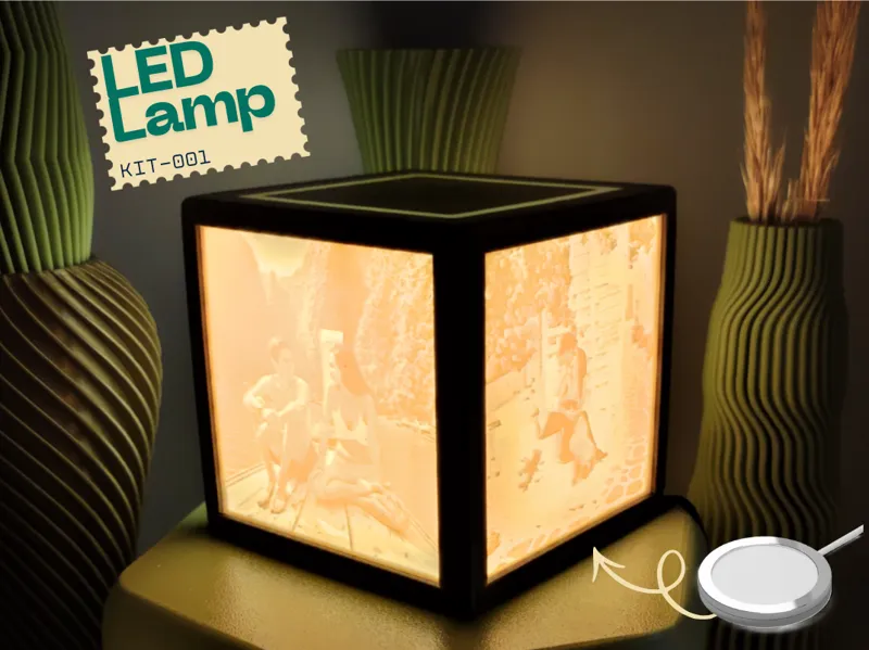 Lámpara cubo de litofanía - LED Lamp Kit-001