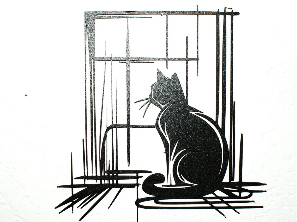 Décoration murale chat à la fenêtre