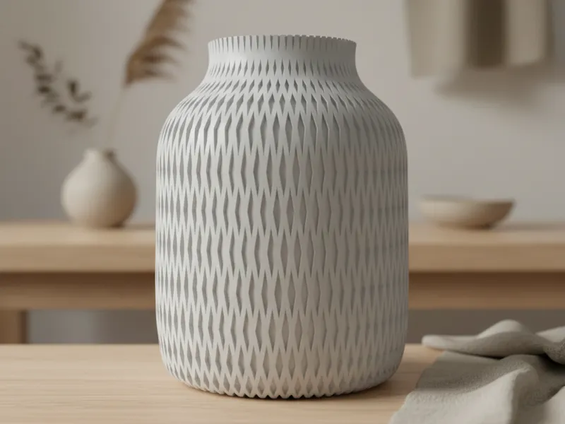 Geometric Textured Vase – Modern Minimalist Decor