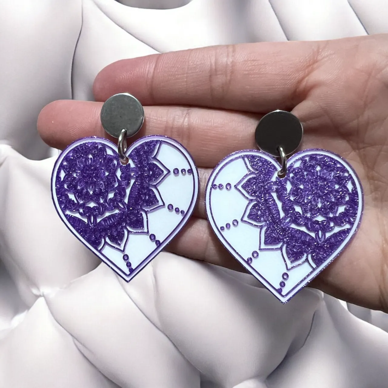 Pendientes mandala corazón view 2