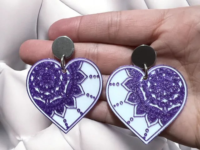 Pendientes mandala corazón