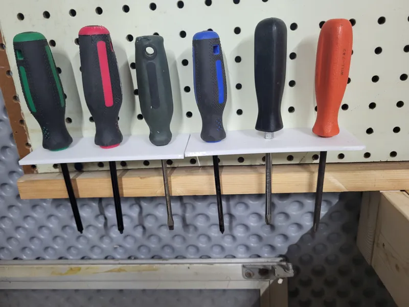 Screw driver holder for pegboard