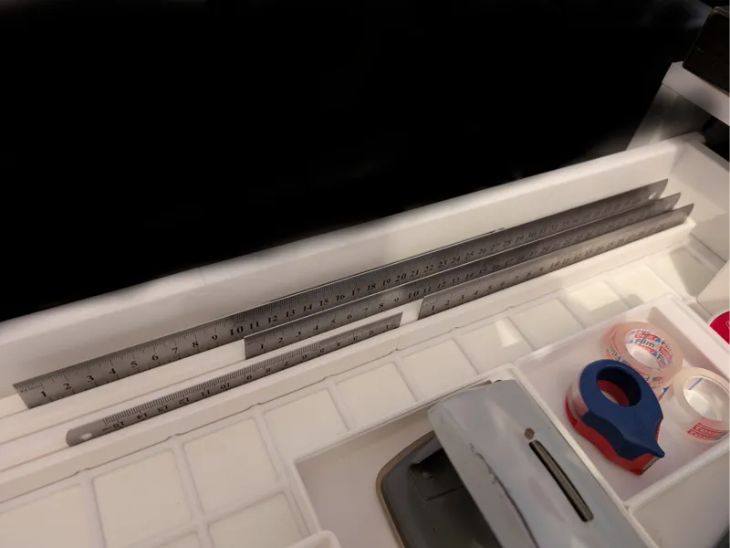 Gridfinity steel/metal ruler 9, 10, 11, 12 slots