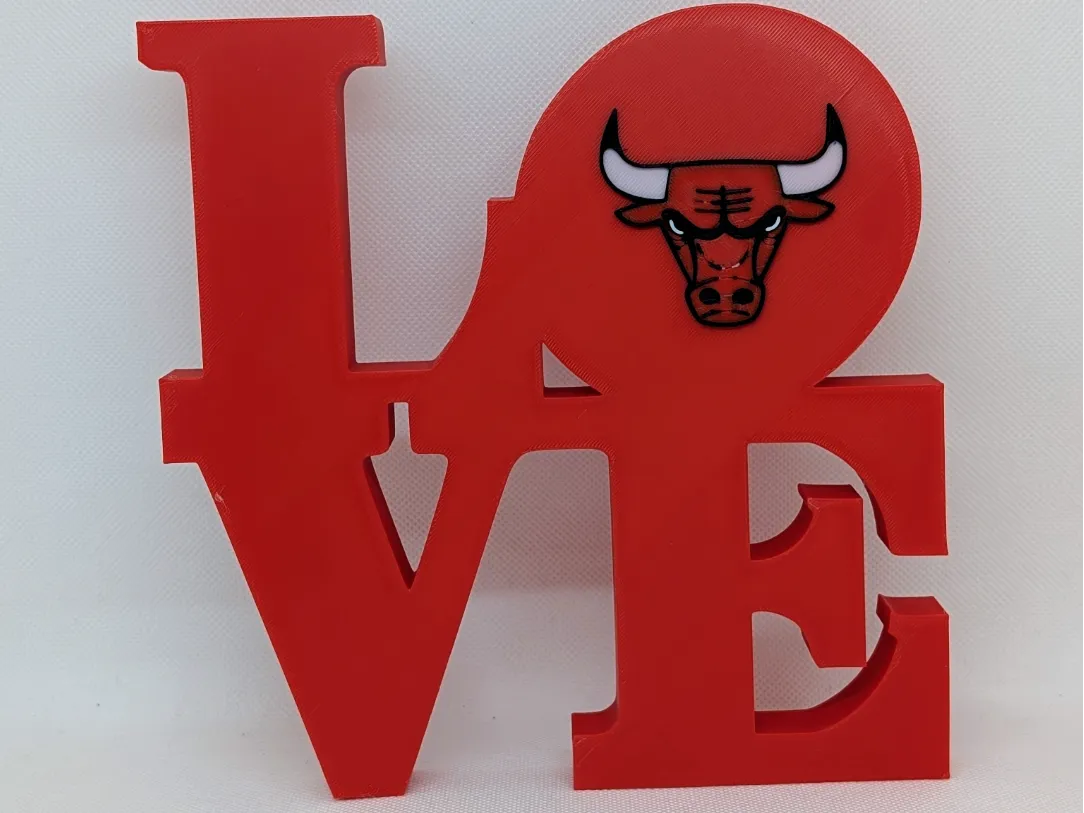 Chicago Bulls Love Park Sign LOVE sign - Free 3D Print Model - MakerWorld