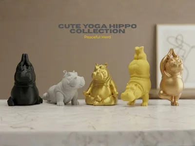 Cute Yoga Hippo Collection