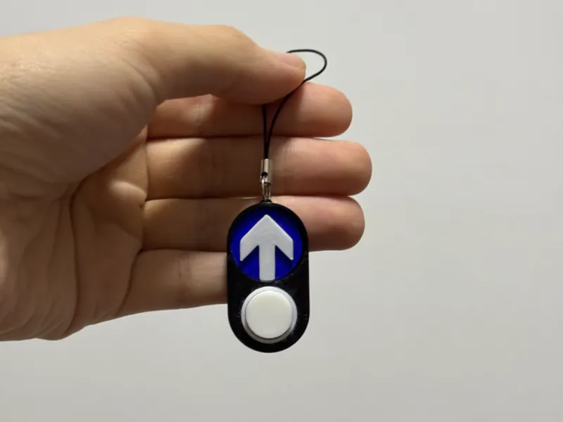 Pedestrian Crossing Push Button Keychain