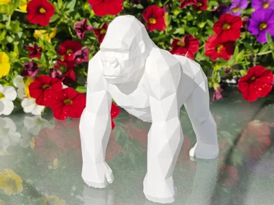 Geometric Low Poly Gorilla Figurine