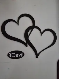 Décoration murale 2D deux cœurs — photo 3