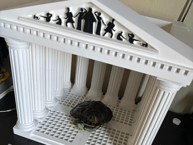 Greek Pediment for Turtle Basking Area 